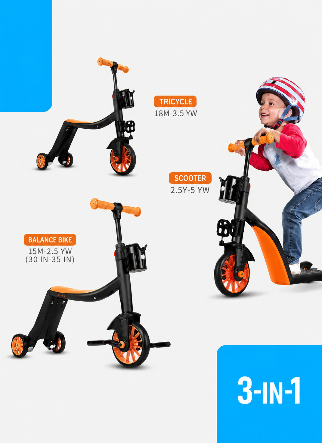 3-in-1 Grow-With-Me Scooter