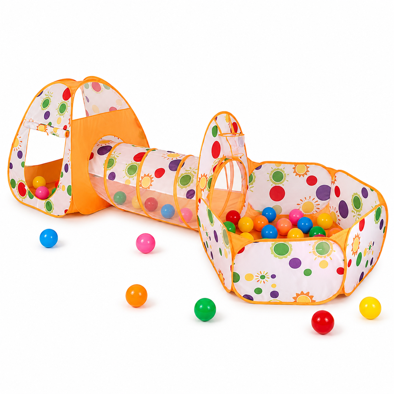 Ball Pit Playhouse & Tunnel + Pack of Balls
