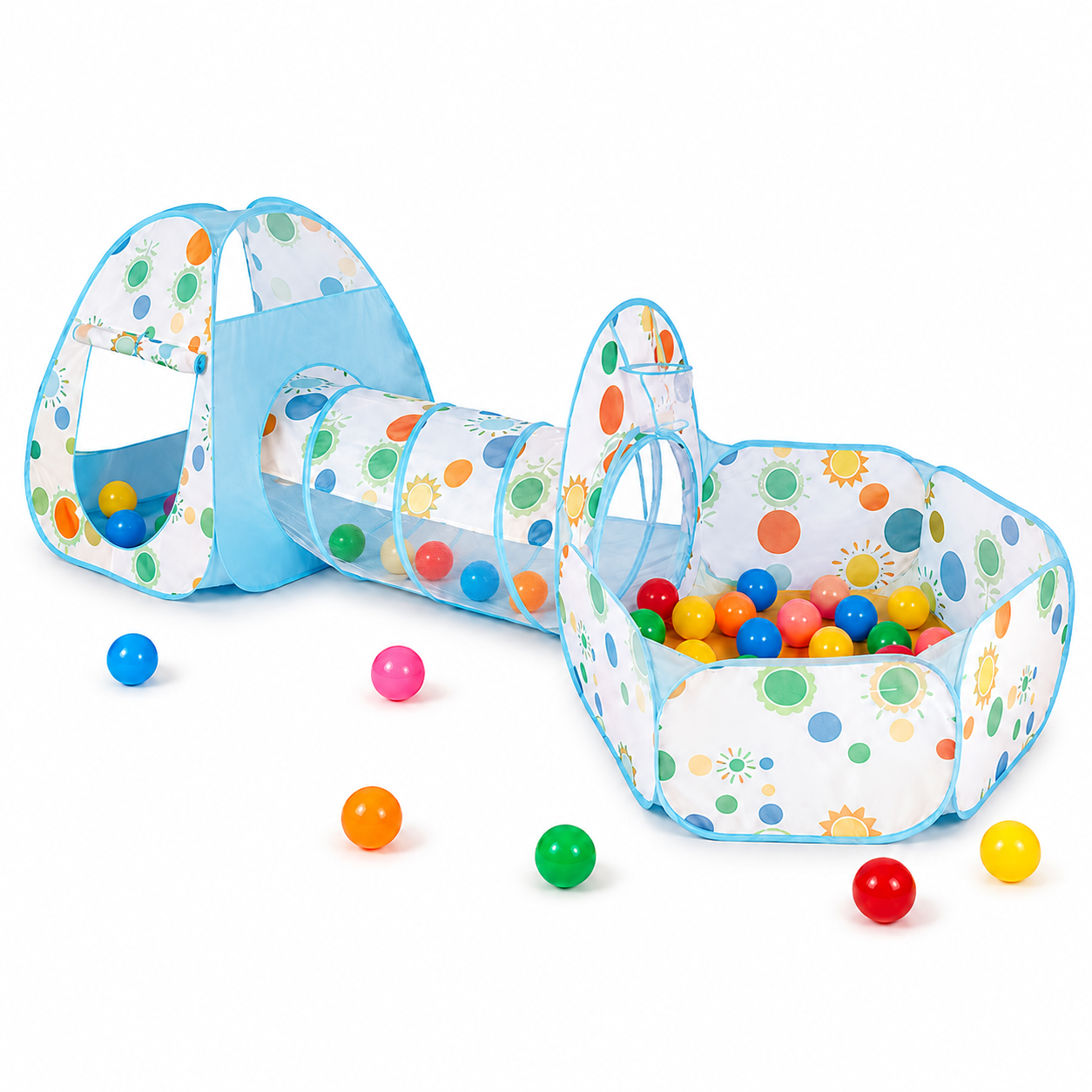 Ball Pit Playhouse & Tunnel + Pack of Balls