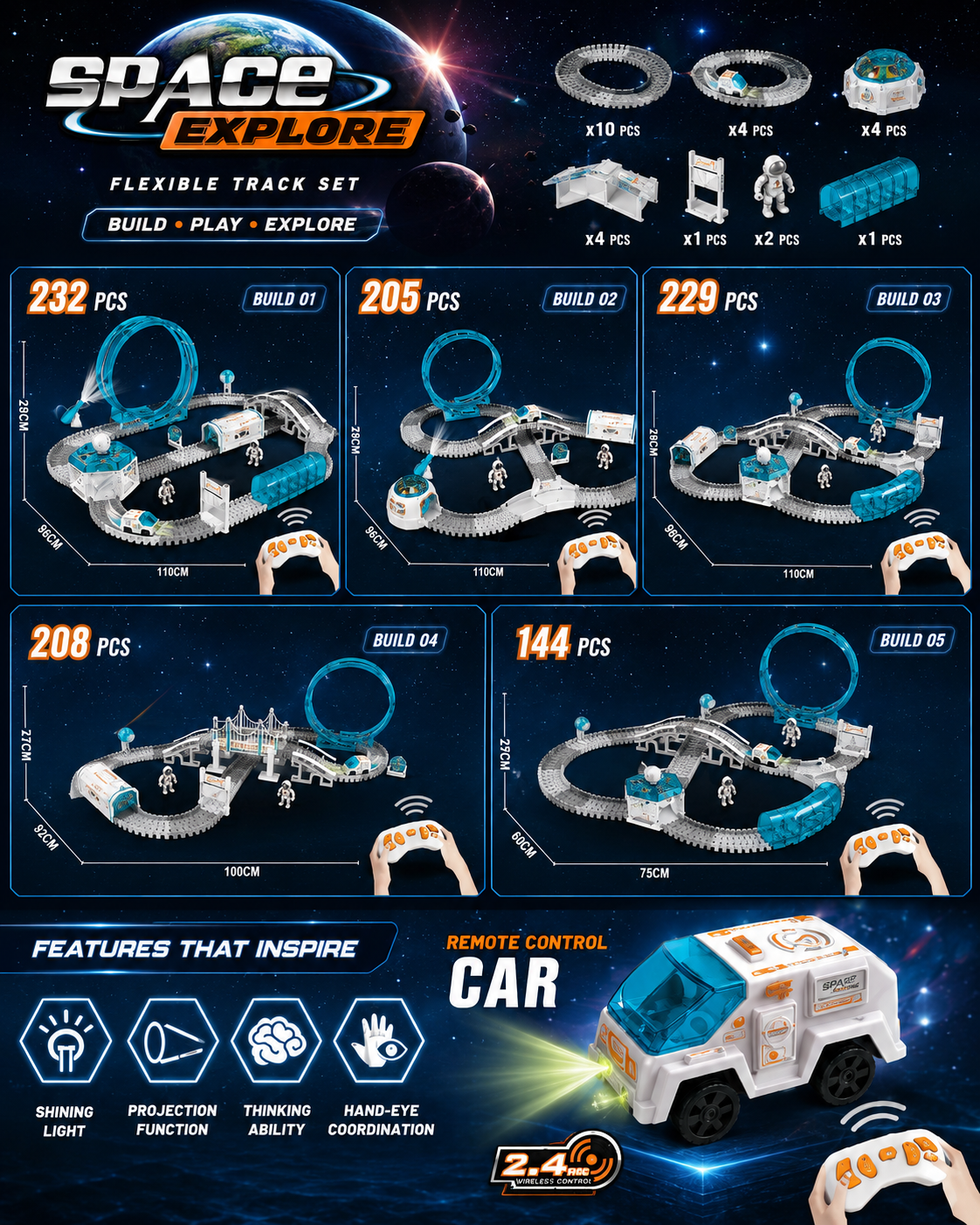 144-Piece Space Adventure Track