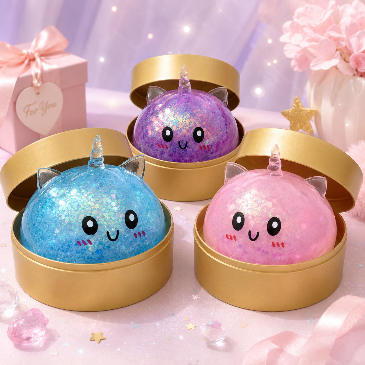 Mystery Glitter Squishy Bun